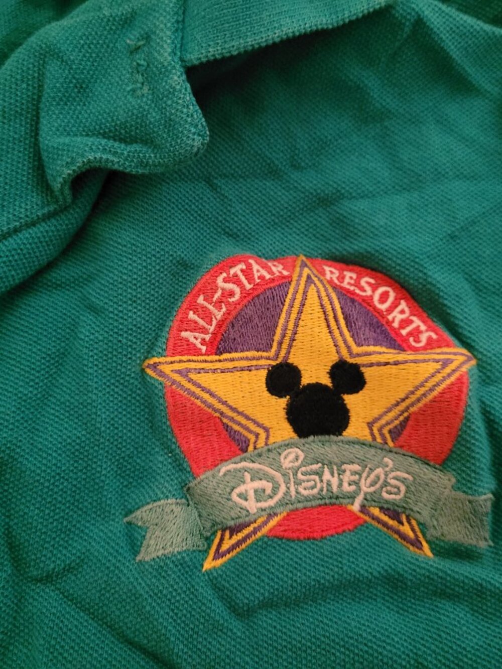 Vintage Disney Originals All-Star Resorts Green Polo Shirt